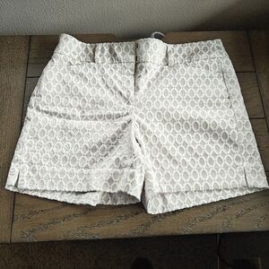 White House Black Market Women's Taupe And Cream Lace Shorts